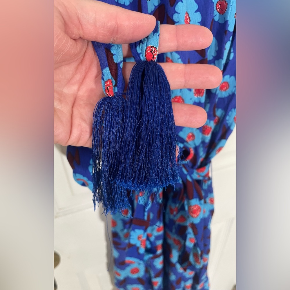 Kate Spade Romper Size Small Tangier Floral Blue Red Colorful Spring Designer - Picture 6 of 9